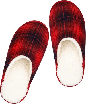 riemot Womens Mens Memory Foam Slippers, Warm Fluffy House Shoes & Cushioned Home Shoe Without Fur, Comfortable Anti Slip Indoor Bedroom Travel Slipper