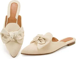 Rilista Mules for Women Slip On Comfortable Pointed Toe Womens Loafers Women's Flats for Women's Mules & Clogs