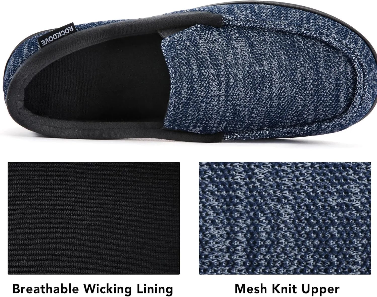 RockDove Men's Tweed Memory Foam Moc Slipper