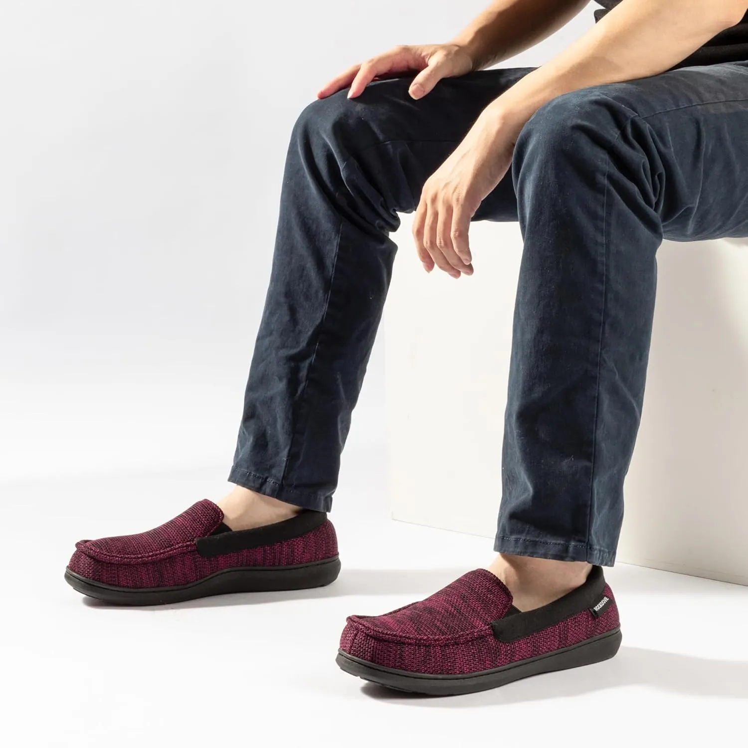 RockDove Men's Tweed Memory Foam Moc Slipper