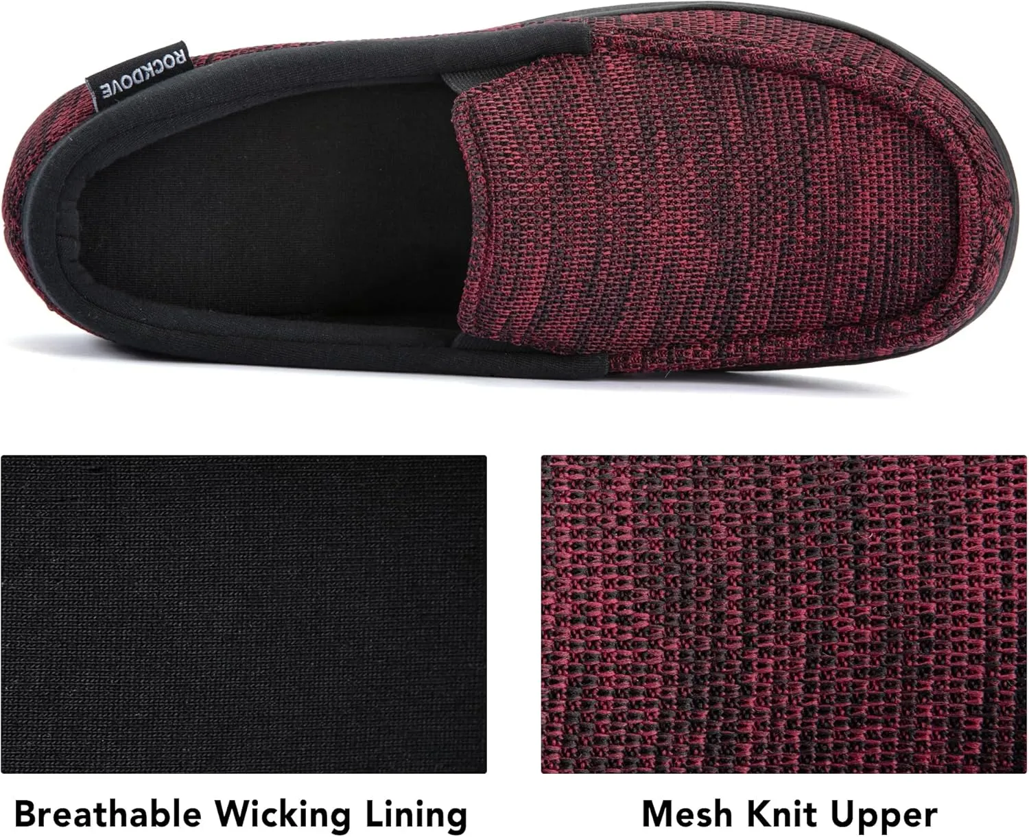 RockDove Men's Tweed Memory Foam Moc Slipper