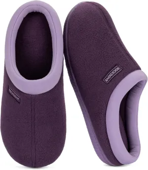 RockDove Women's Polar Fleece Two-Tone Memory Foam House Slipper with Anti-Slip Sole