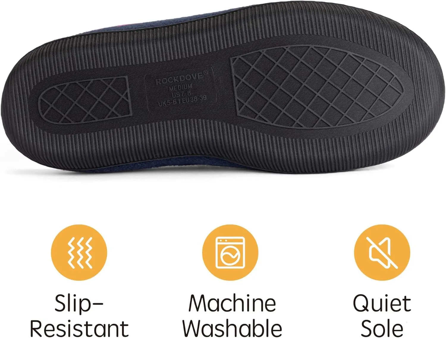 RockDove Women's Polar Fleece Two-Tone Memory Foam House Slipper with Anti-Slip Sole