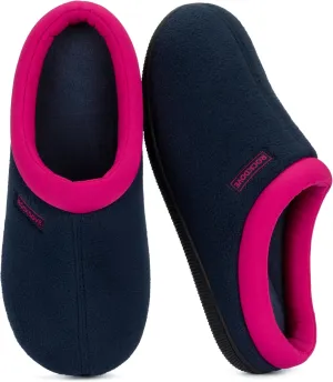 RockDove Women's Polar Fleece Two-Tone Memory Foam House Slipper with Anti-Slip Sole