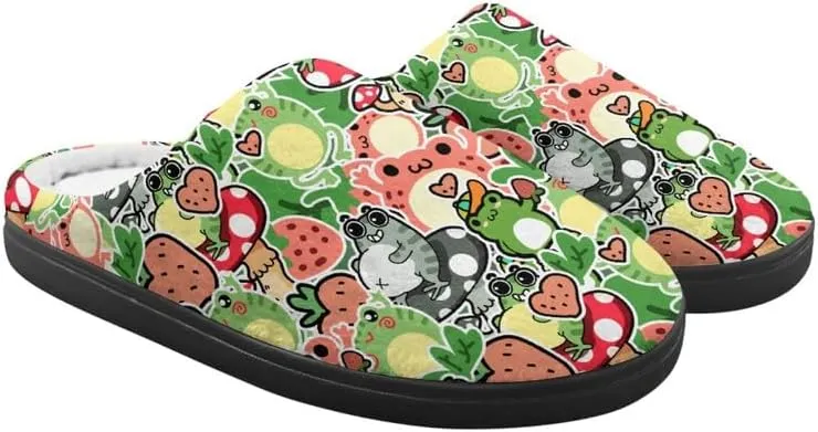 Rooster Toddler Kids Slippers, Frog Girls Boys Warm Fleece Winter Household Slippers, with Non-Skid Soles