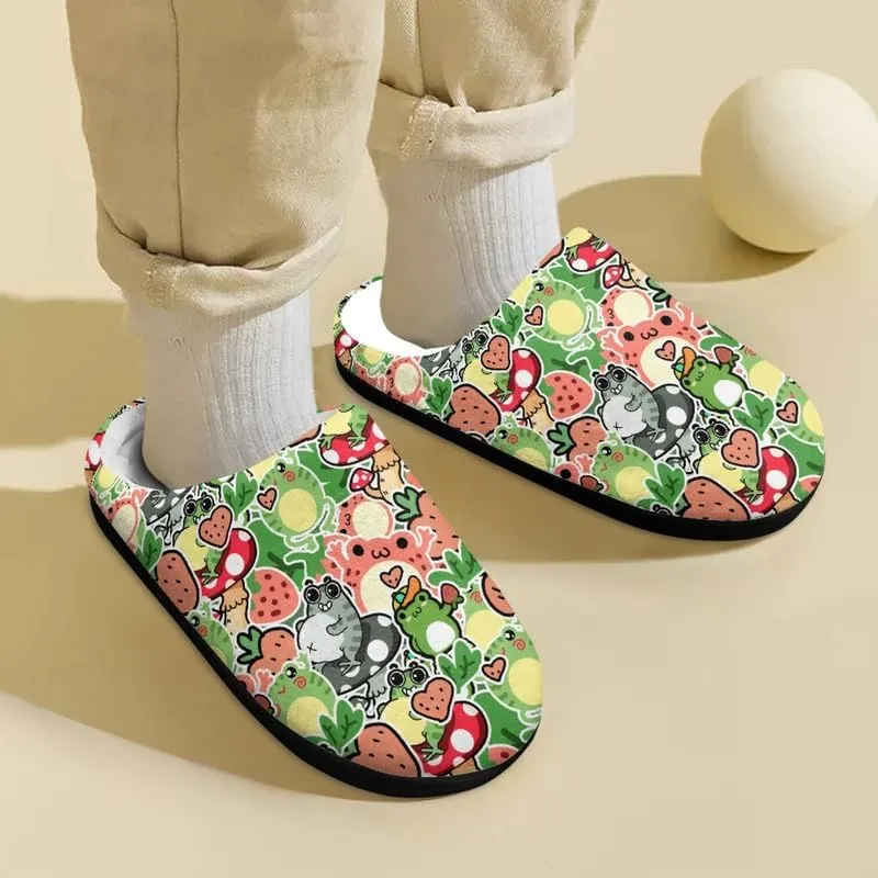 Rooster Toddler Kids Slippers, Frog Girls Boys Warm Fleece Winter Household Slippers, with Non-Skid Soles