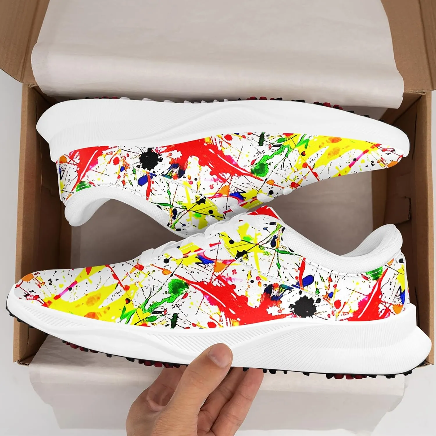 Running Shoes Waterproof Fashion Sneaker Tennis Shoes Athletic Gym Trainer Lace-up Walking Shoes for Women Men