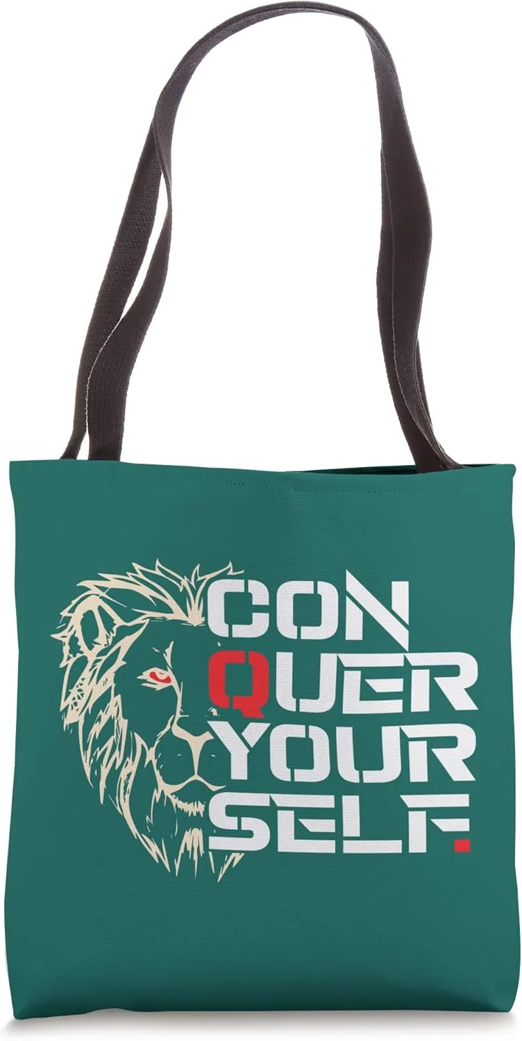 Running Team CONQUER YOURSELF Runner Motivator Run Squad Tote Bag