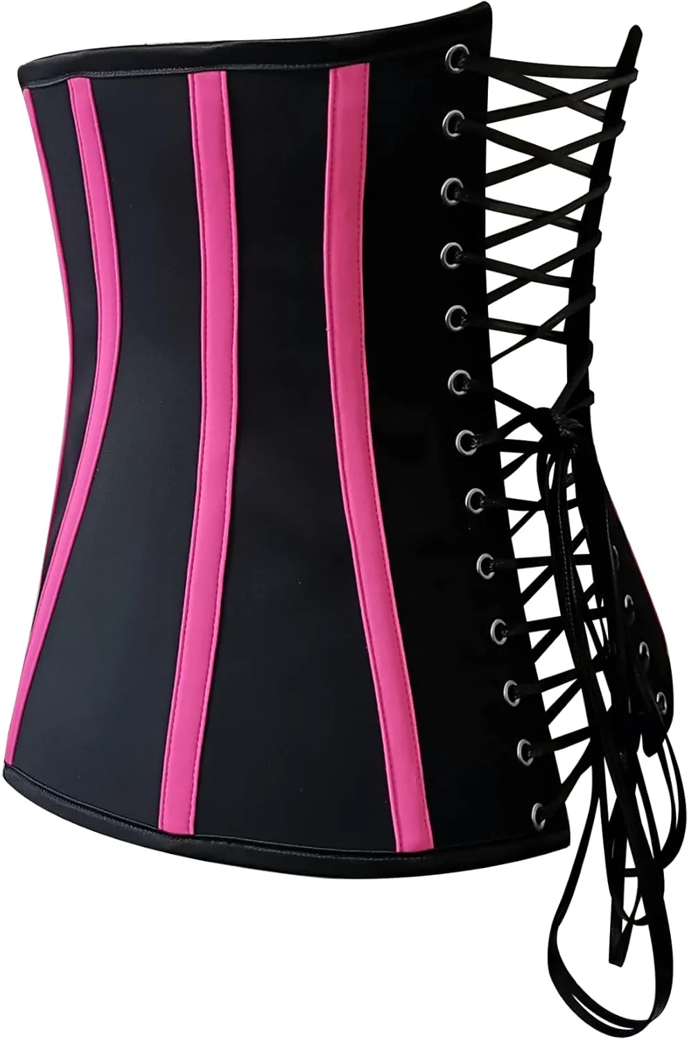 RZY Women's Underbust Latex Sport Girdle Waist Trainer Corsets Hourglass Body Shaper with Steel Bones Extender
