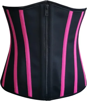 RZY Women's Underbust Latex Sport Girdle Waist Trainer Corsets Hourglass Body Shaper with Steel Bones Extender