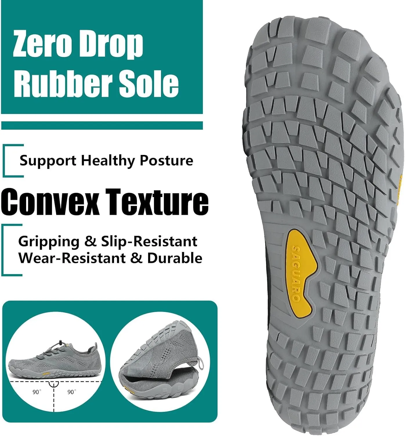 SAGUARO Womens Mens Barefoot Shoes Minimalist Trail Runner Wide Toe Box Zero Drop Outdoor Cross Training Shoe