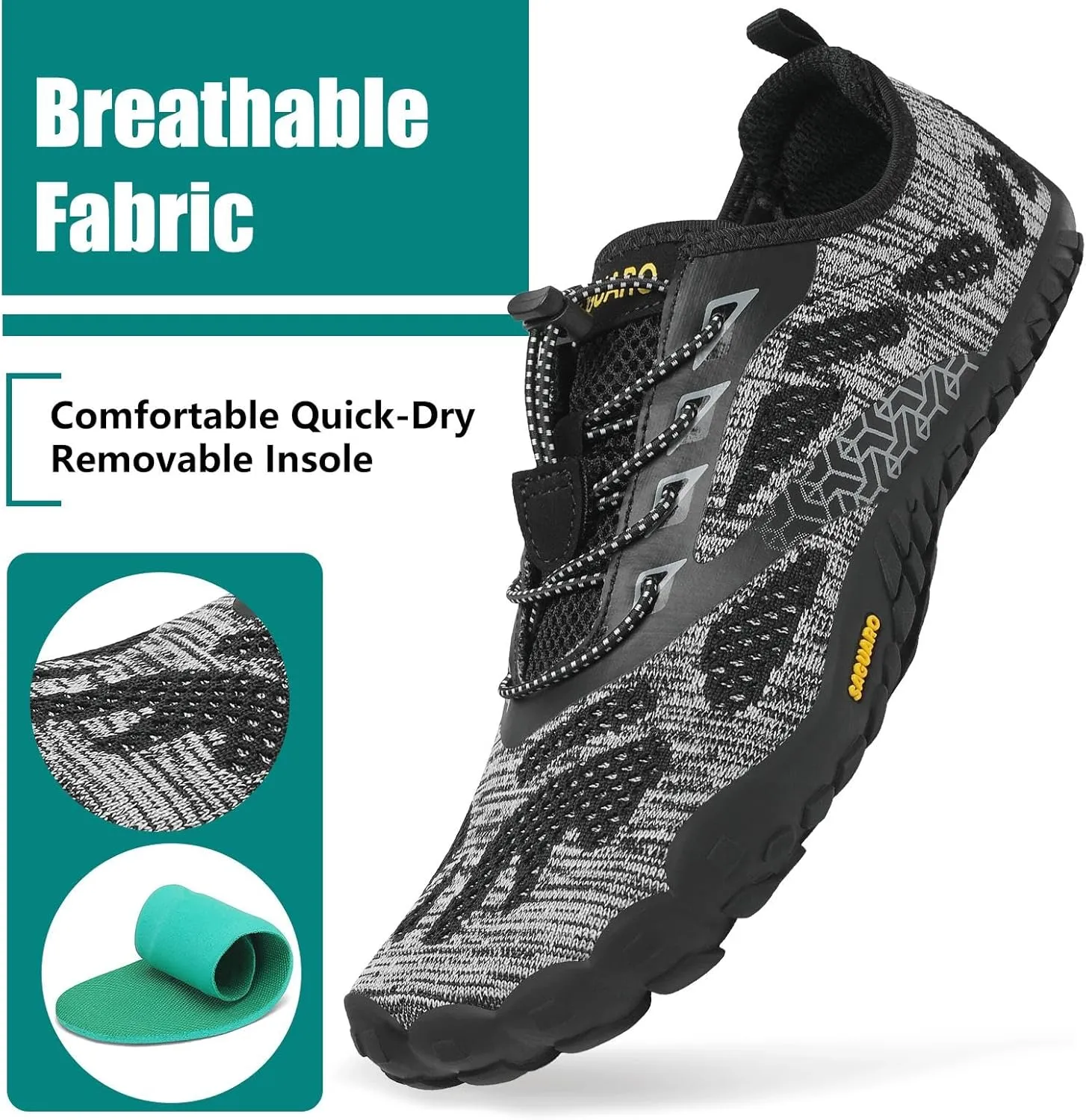 SAGUARO Womens Mens Barefoot Shoes Minimalist Trail Runner Wide Toe Box Zero Drop Outdoor Cross Training Shoe