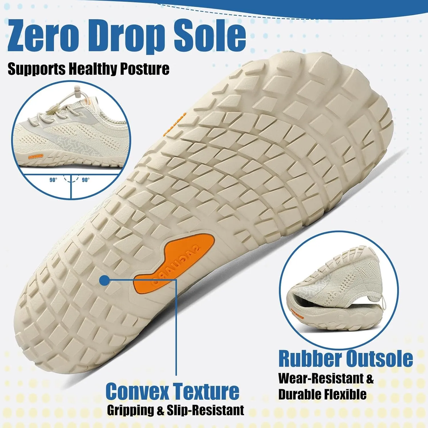 SAGUARO Womens Mens Barefoot Shoes Minimalist Trail Runner Wide Toe Box Zero Drop Outdoor Cross Training Shoe