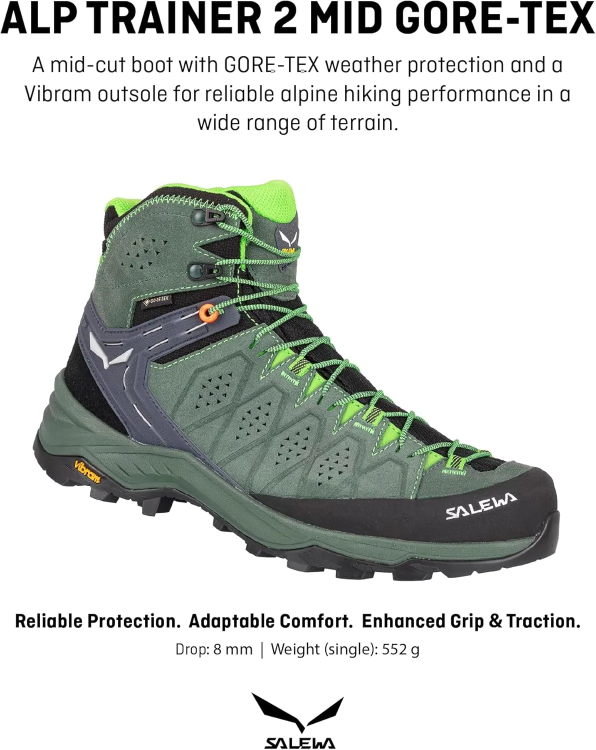 Salewa Men's Alp Trainer 2 Mid Gore-Tex Waterproof GTX Hiking Boot