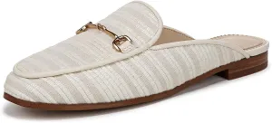 Sam Edelman Women's Linnie Loafer, White/Natural Striped Linen, 7