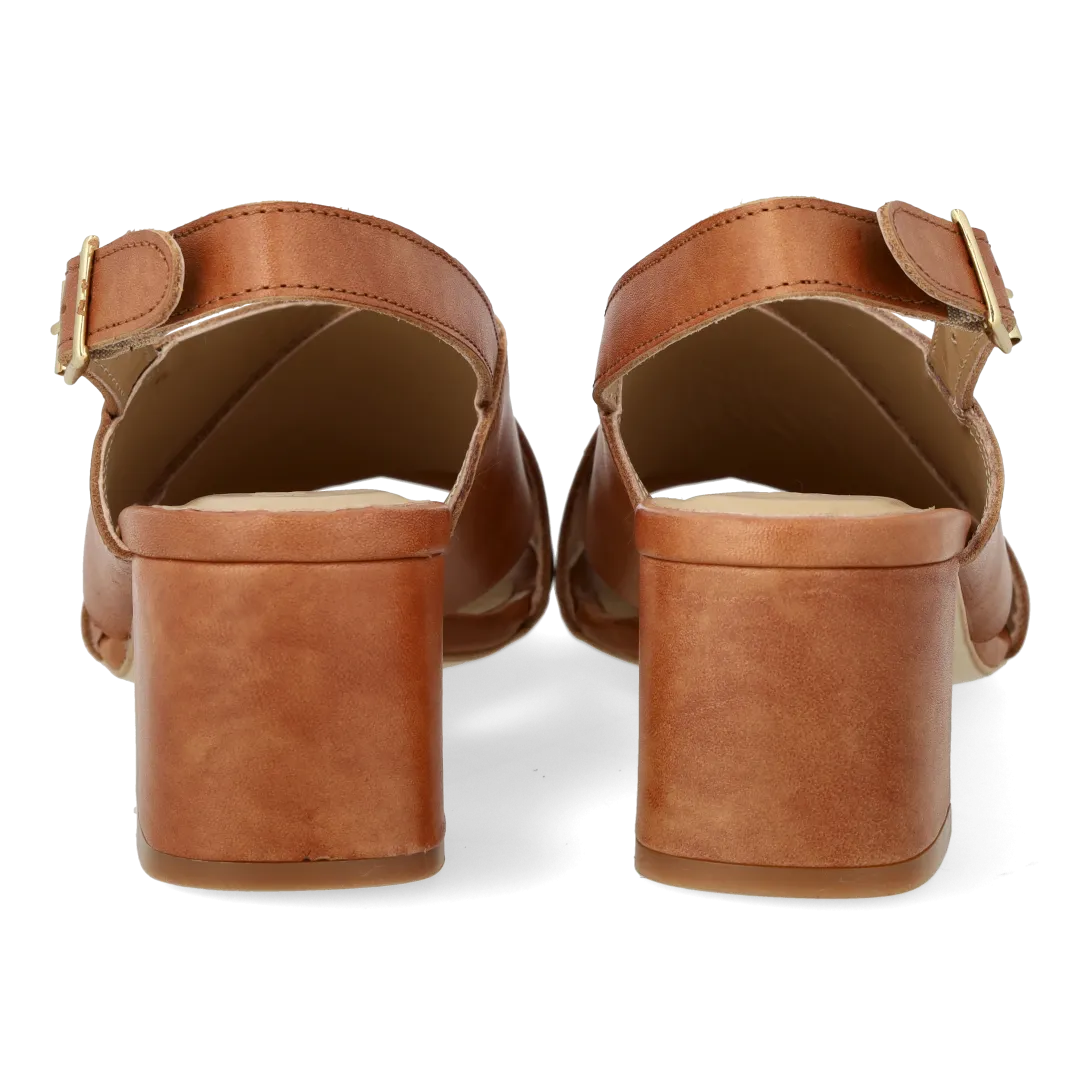 Sandal with block heel