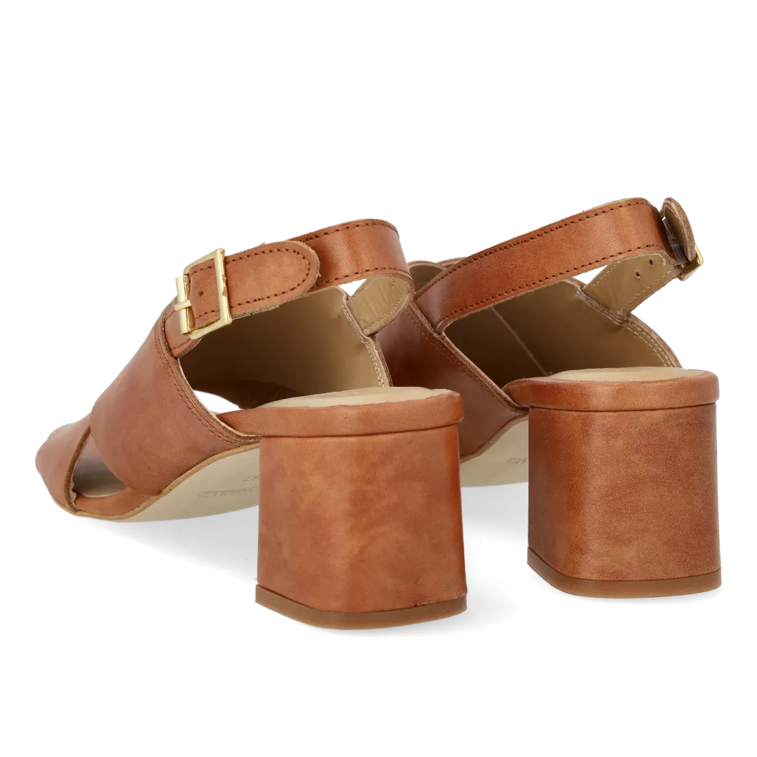 Sandal with block heel