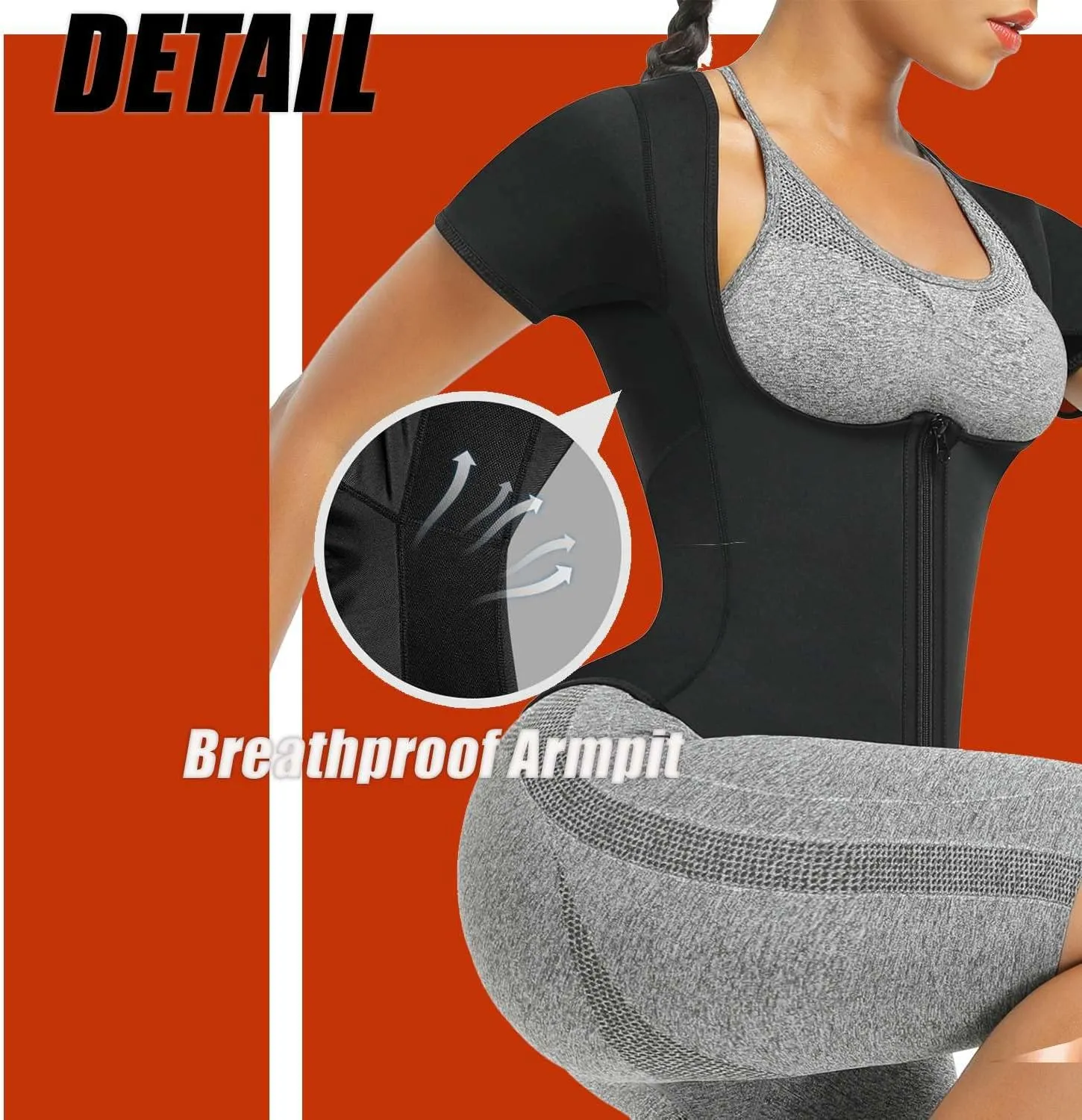 Sauna Suit Shirt For Women Weight Loss Waist Trainer Sweat Vest Workout Fajas
