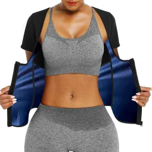 Sauna Suit Shirt For Women Weight Loss Waist Trainer Sweat Vest Workout Fajas