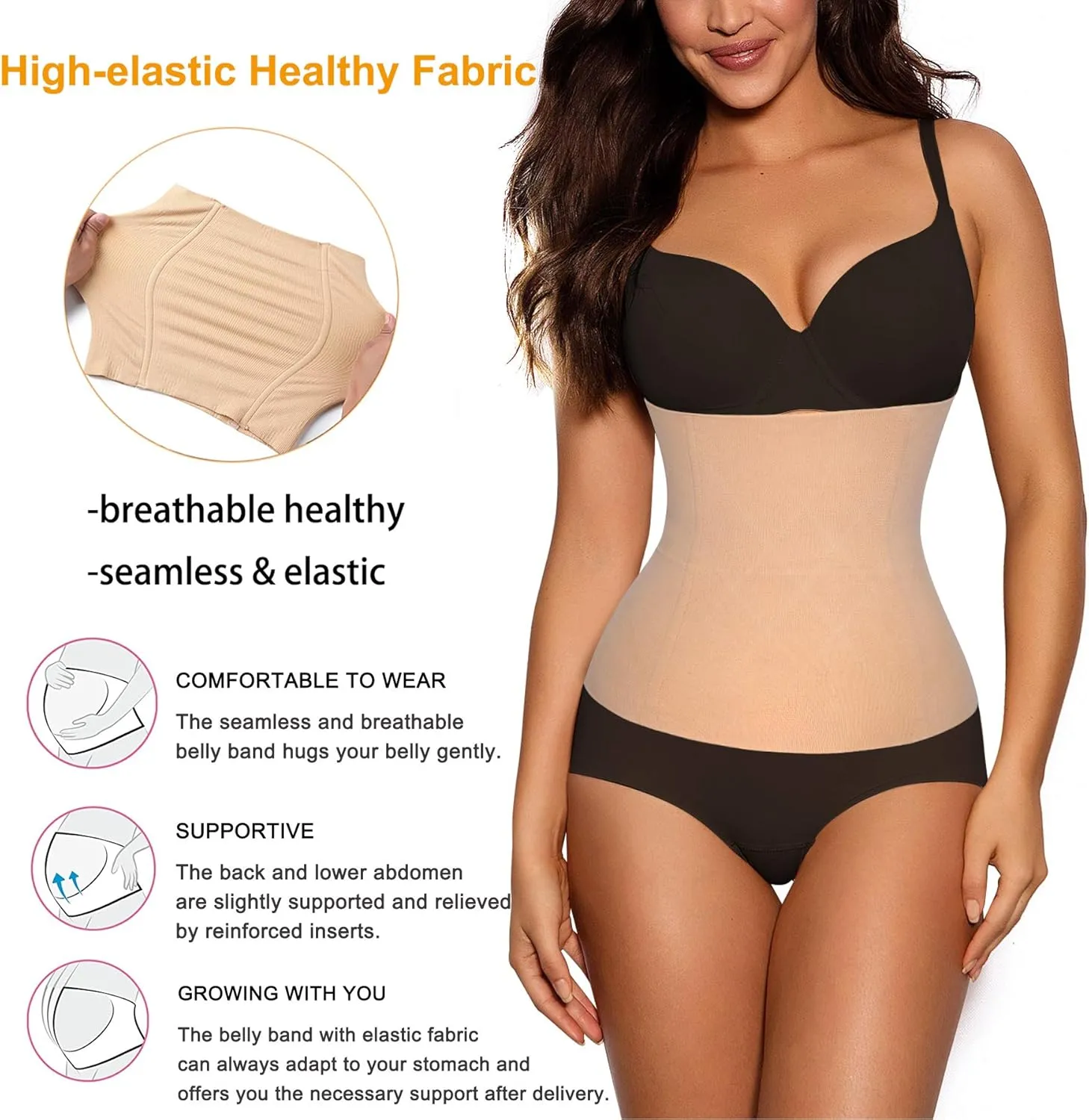 SCARBORO Postpartum Belly Band Maternity Support Recovery Belt Girdles for Women Body Shaper Tummy Control Waist Trainer