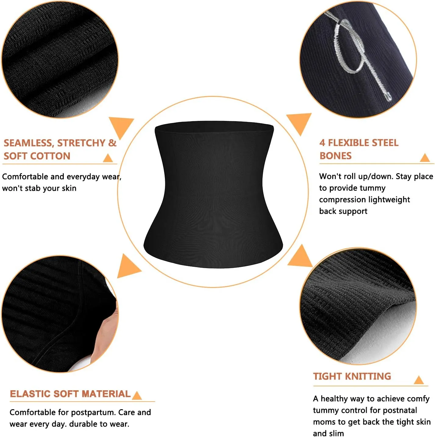 SCARBORO Postpartum Belly Band Maternity Support Recovery Belt Girdles for Women Body Shaper Tummy Control Waist Trainer