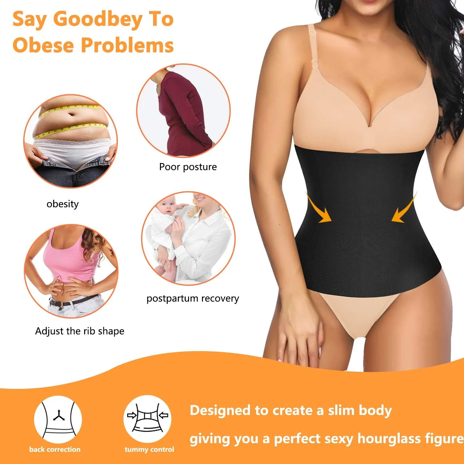 SCARBORO Postpartum Belly Band Maternity Support Recovery Belt Girdles for Women Body Shaper Tummy Control Waist Trainer