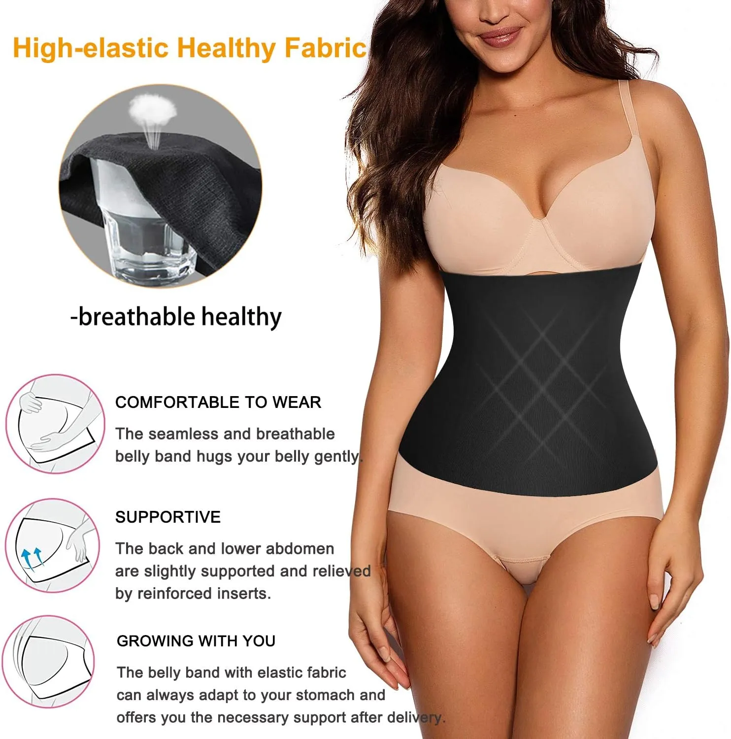 SCARBORO Postpartum Belly Band Maternity Support Recovery Belt Girdles for Women Body Shaper Tummy Control Waist Trainer