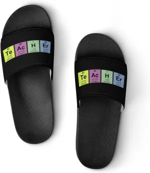 Science Teacher Chemical Elements House Slippers for Women Men Shower Slides Bathroom Sandals