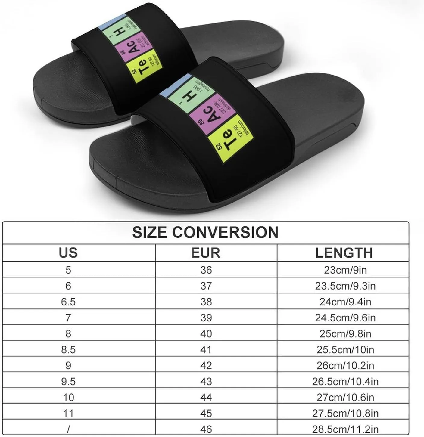 Science Teacher Chemical Elements House Slippers for Women Men Shower Slides Bathroom Sandals