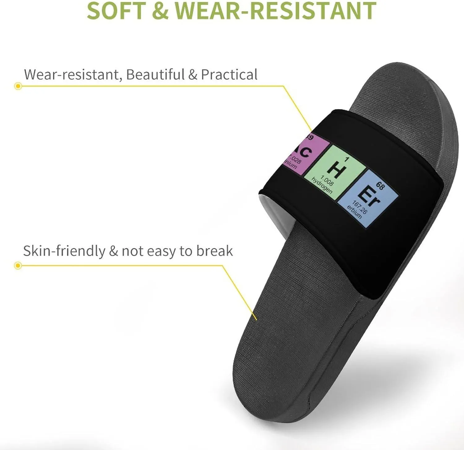 Science Teacher Chemical Elements House Slippers for Women Men Shower Slides Bathroom Sandals