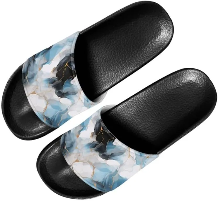 Semioury Geometry Summer Slippers for Women Galaxy Forest Travel Cozy Soft Comfy Thick Shoes Beach Sandal Bathroom Slipper