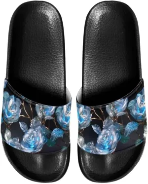 Semioury Rose Cozy Home Shoes Tie-Dye Soft Sole Bedroom Anti-Skid Outdoor Sole Iris Forest House Shoes for Women Men Family