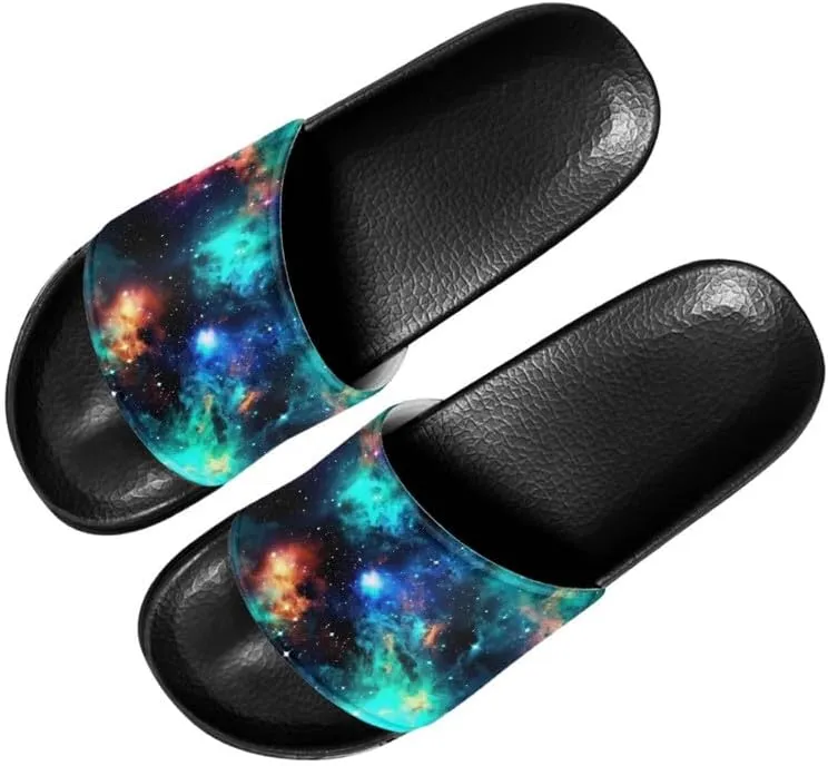 Semioury Starry Sky Cozy Home Shoes Tulip Tie-Dye Soft Sole Bedroom Anti-Skid Outdoor Sole House Shoes for Women Men Family