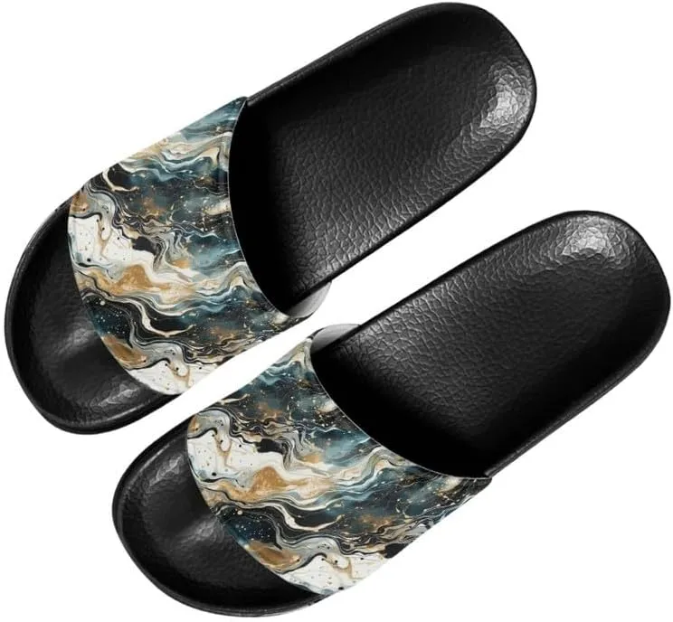 Semioury Sunflower Indoor Bedroom Slippers Water Sandals American Flag Galaxy Skull Open Toe Indoor Outdoor Slippers Non Slip