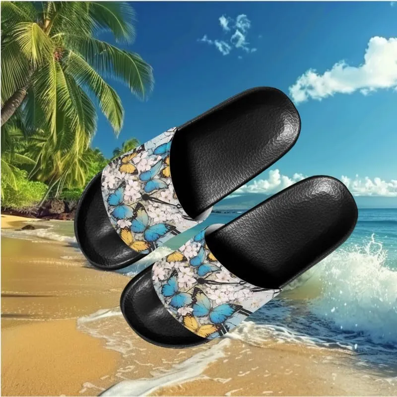 Semioury Sunflower Summer Open Toe House Shoes Halloween Butterfly LGBTQ Hotel Guest Indoor Home Beach Non Slip Sandal Quick