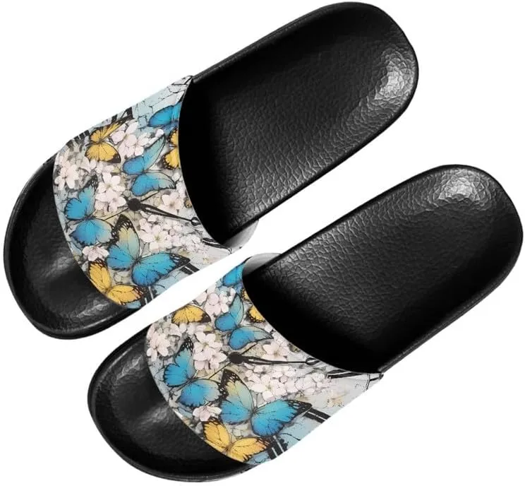 Semioury Sunflower Summer Open Toe House Shoes Halloween Butterfly LGBTQ Hotel Guest Indoor Home Beach Non Slip Sandal Quick