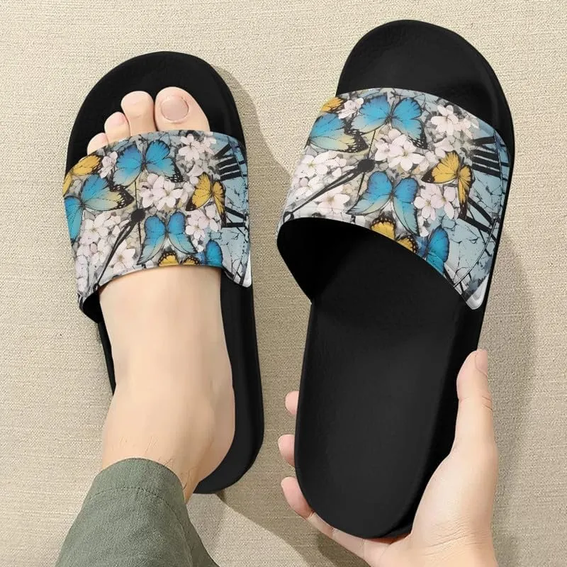 Semioury Sunflower Summer Open Toe House Shoes Halloween Butterfly LGBTQ Hotel Guest Indoor Home Beach Non Slip Sandal Quick