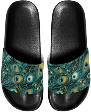 Semioury Tulip Home Slippers for Women Monet Thick Cushioned Sole Shower Bathroom Sandals Tie-Dye Cozy Indoor Outdoor Slipper