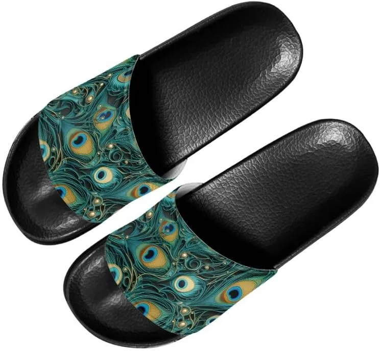 Semioury Tulip Home Slippers for Women Monet Thick Cushioned Sole Shower Bathroom Sandals Tie-Dye Cozy Indoor Outdoor Slipper