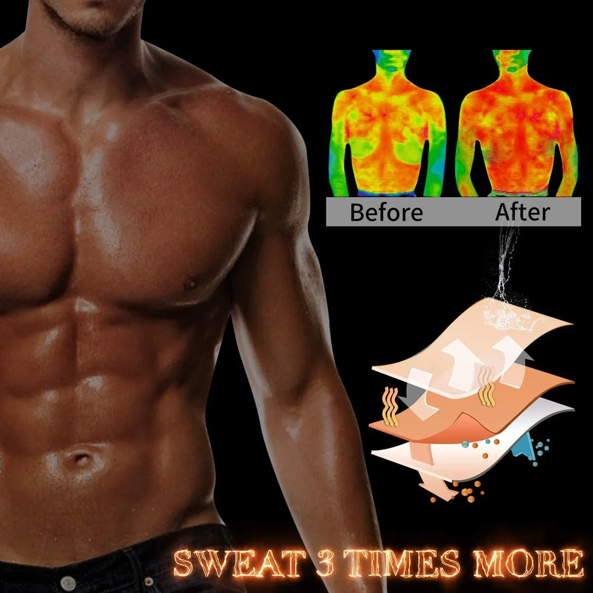 SHAPERIN Men Neoprene Sauna Zipper Waist Trainer Vest Tank Top Trimmer Body Shaper