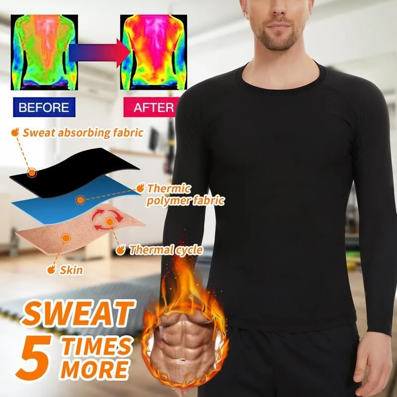 SHAPERIN Sauna Shirt for Men Sauna Tops Heat Trapping T-shirt Sauna Suit Workout Sweat Vest Body Shaper Gym Workout