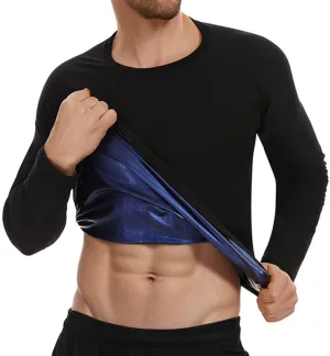 SHAPERIN Sauna Shirt for Men Sauna Tops Heat Trapping T-shirt Sauna Suit Workout Sweat Vest Body Shaper Gym Workout