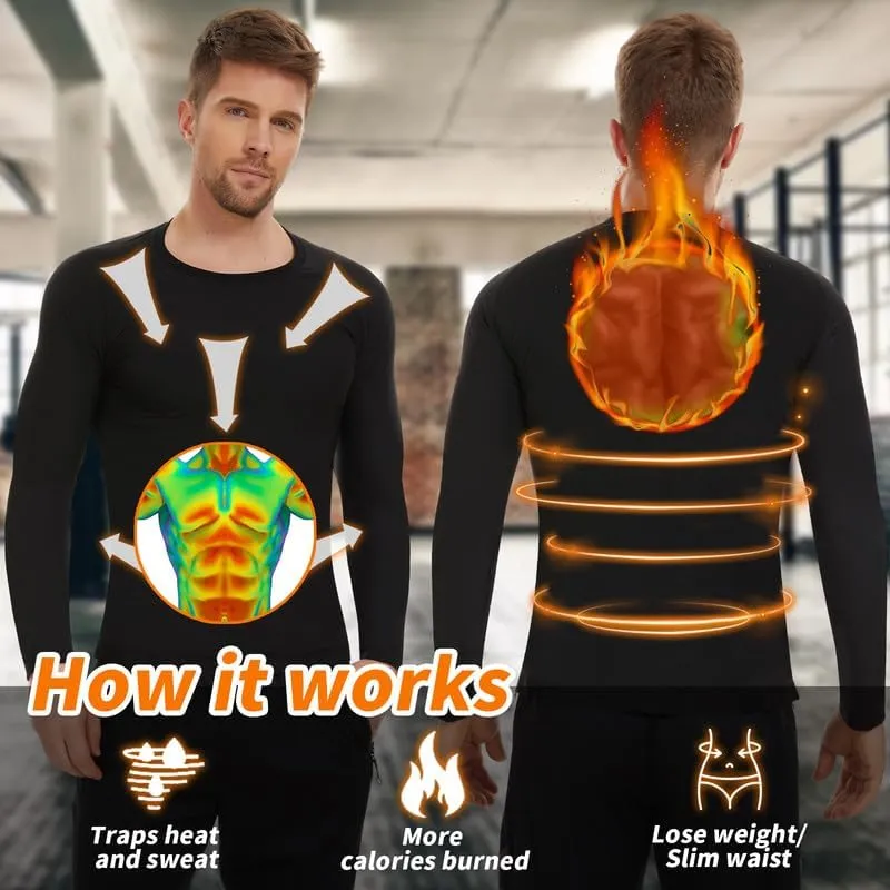 SHAPERIN Sauna Shirt for Men Sauna Tops Heat Trapping T-shirt Sauna Suit Workout Sweat Vest Body Shaper Gym Workout