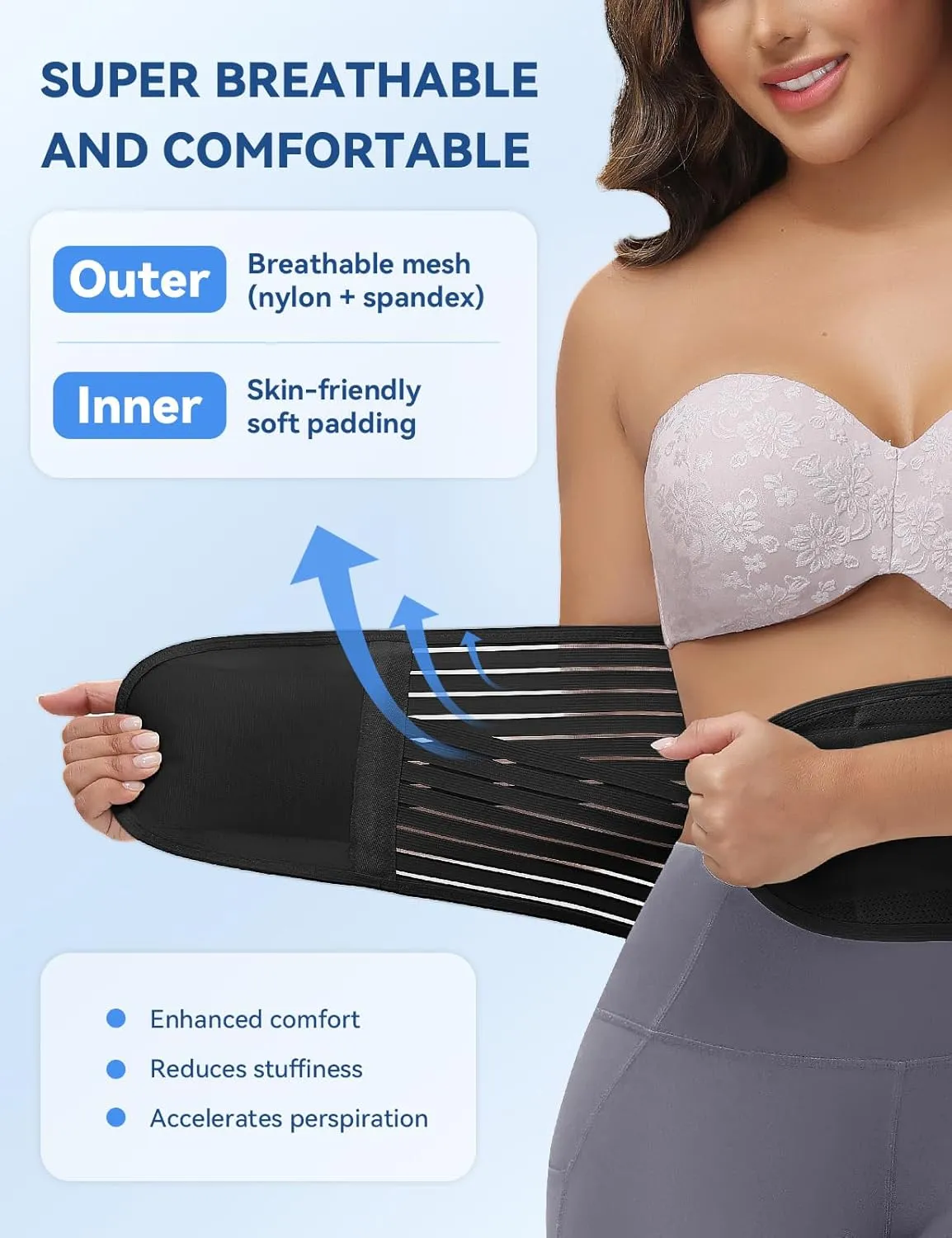 SHAPSHE Back Support Belt Waist Trainer for Women Lower Back Pain Postpartum Recovery Workout Body Shaper for Women/Men