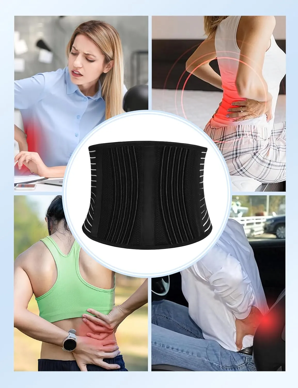 SHAPSHE Back Support Belt Waist Trainer for Women Lower Back Pain Postpartum Recovery Workout Body Shaper for Women/Men