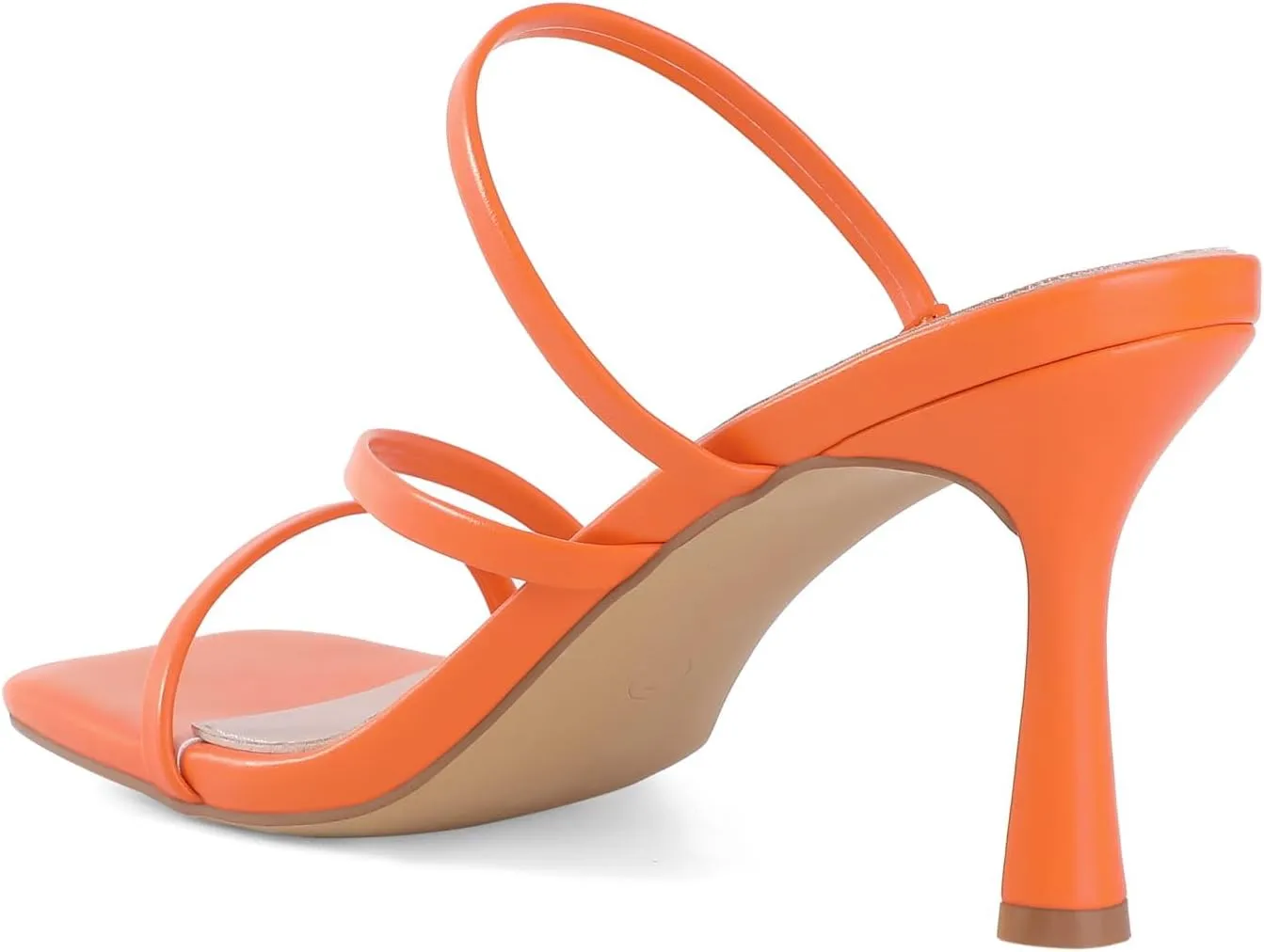 Shoe'N Tale Strappy Kitten Heels For Women Stiletto Mules Square Open Toe Slip On Sandals