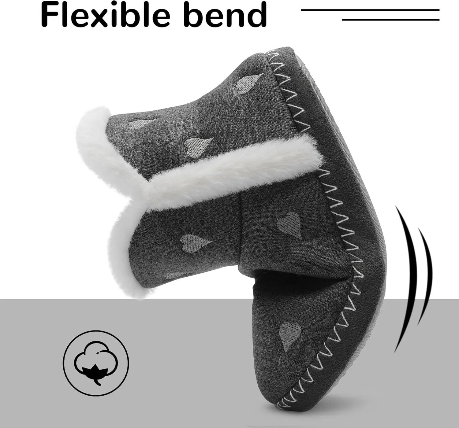 shoeslocker Women's Bootie Slippers Fuzzy Winter Ankle Boots Slippers Warm House Shoes Outdoor Indoor with Plush Fur Lining