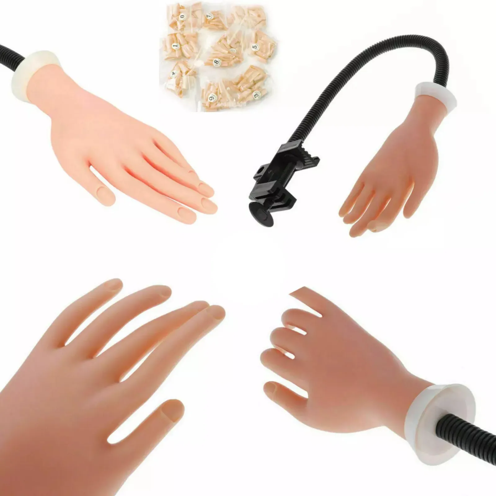 Silicone Style 500 False Nail Hand Refit Replace Flexible Nail Art Practice