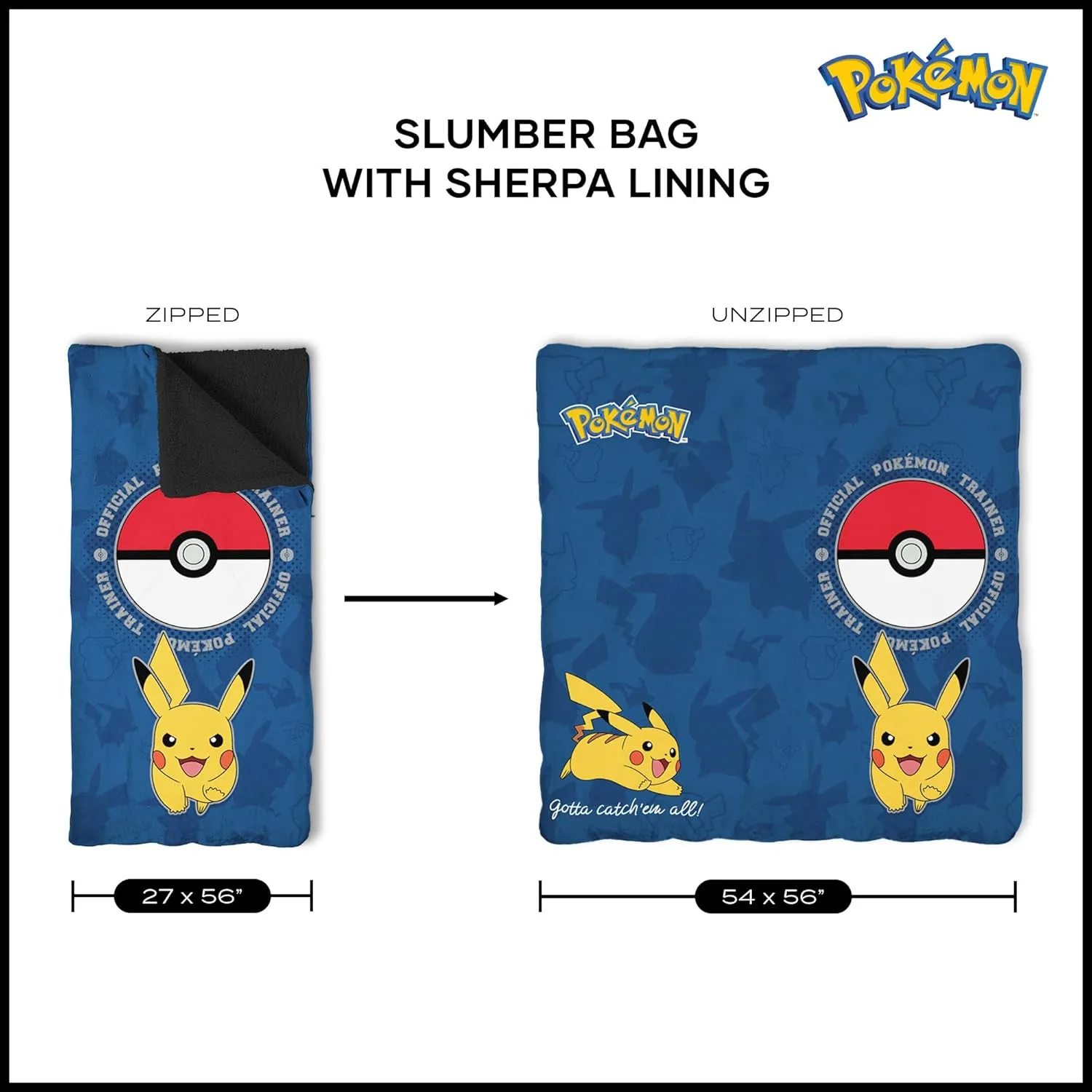 Silk Touch Throw Blanket Sherpa Slumber Bag, 27 x 56 Inches