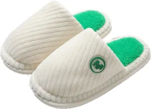 Simple Textured Striped Plush Slippers Soft Fluffy Warm Cozy Home Non-Slip Couple Style Casual Memory Foam Fuzzy Slides Indoor Outdoor Anti-Skid (Size:42-43,Color:white)